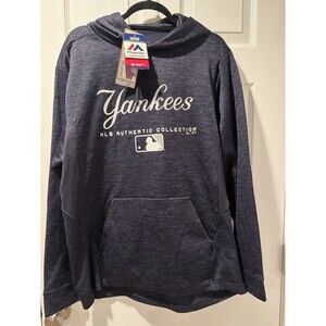 Majestic New York Yankees MLB Authentic Collection Fleece Hoodie Blue Men's L